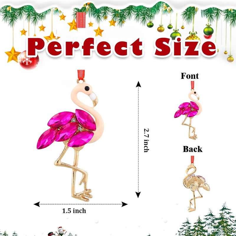 GROWTHMAGIC Store Pink Flamingo Christmas Ornaments - Metal Ornaments for Christmas Tree Decorations - Gifts for Women, Mom, Girls - Image 3